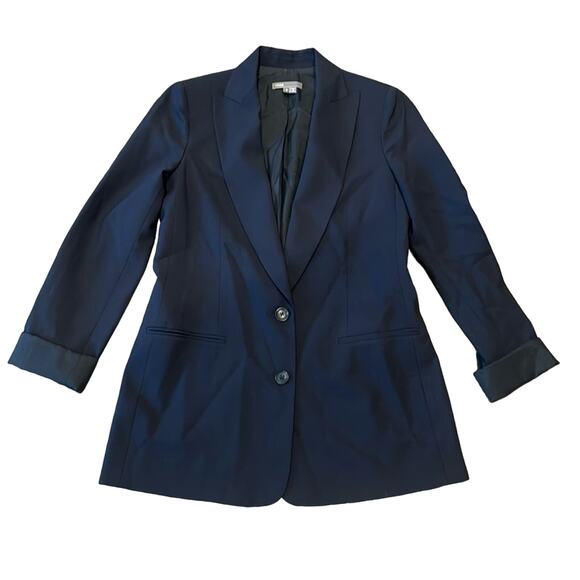 Vince Women's Wool Blend Lightweight Blazer Navy Blue Size 2 - Picture 1 of 6